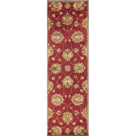 Palacedesigns 2 ft. 3 in. x 7 ft. 6 in. Runner Wool Red Area Rug PA3661566